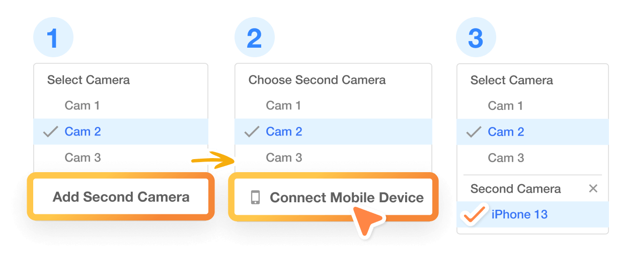 Add mobile as a second camera